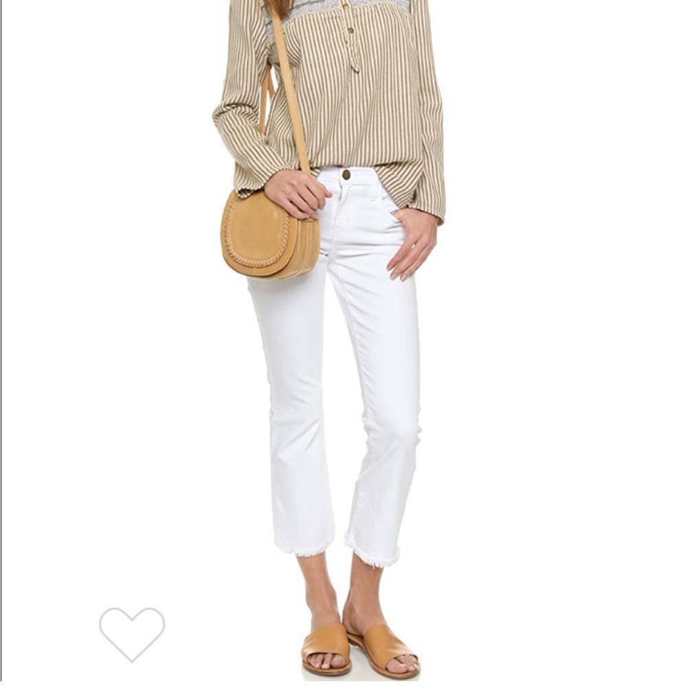 Current/Elliott White Cropped Jeans